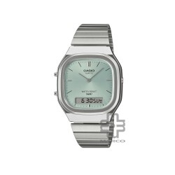 Casio Vintage AQ-240E-2A Silver Stainless Steel Band Women/Men Watch