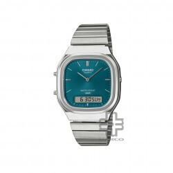 Casio Vintage AQ-240E-3A Silver Stainless Steel Band Women/Men Watch