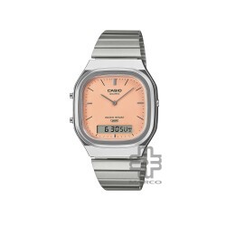 Casio Vintage AQ-240E-4A Silver Stainless Steel Band Women/Men Watch