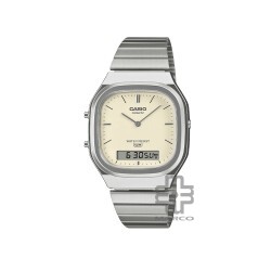 Casio Vintage AQ-240E-7A2 Silver Stainless Steel Band Women/Men Watch