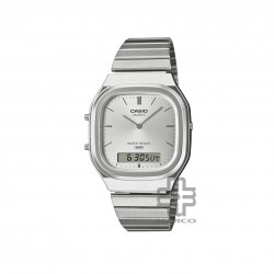 Casio Vintage AQ-240E-7A Silver Stainless Steel Band Women/Men Watch