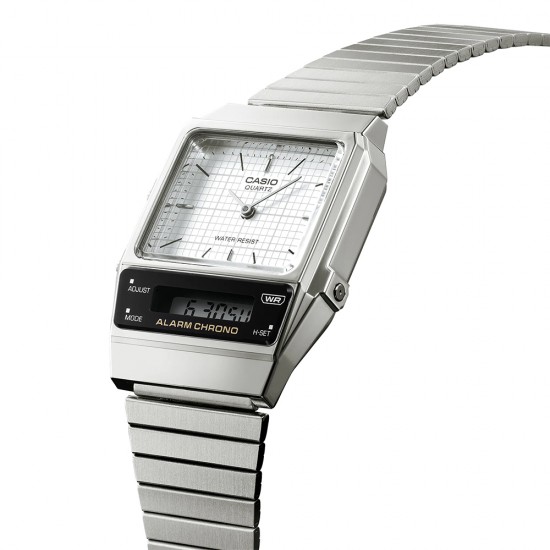 Casio Vintage AQ-800E-7A Silver Stainless Steel Band Women Watch Casio Vintage AQ-800E-7A Silver Stainless Steel Band Women Watch