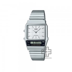 Casio Vintage AQ-800E-7A Silver Stainless Steel Band Women Watch