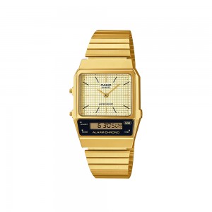Casio Vintage AQ-800EG-9A Gold Stainless Steel Band Women Watch