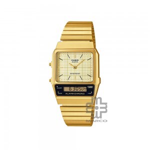 Casio Vintage AQ-800EG-9A Gold Stainless Steel Band Women Watch