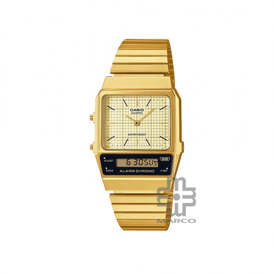 Casio Vintage AQ-800EG-9A Gold Stainless Steel Band Women Watch Casio Vintage AQ-800EG-9A Gold Stainless Steel Band Women Watch