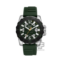 Caterpillar Steel Barricade AR-141-23-133 | Green Silicone l | Analog Watch | 10 ATM | 44MM | 2Y Warranty
