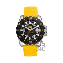 Caterpillar Steel Barricade AR-141-27-137 | Yellow Silicone l | Analog Watch | 10 ATM | 44MM | 2Y Warranty