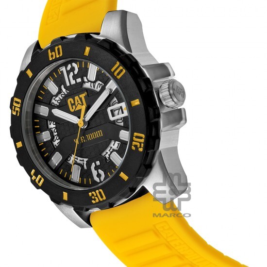Caterpillar Steel Barricade AR-141-27-137 | Yellow Silicone l | Analog Watch | 10 ATM | 44MM | 2Y Warranty