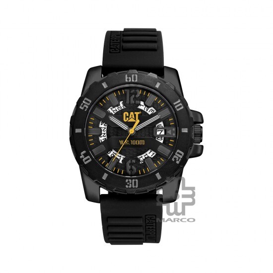 Caterpillar Steel Barricade AR-161-21-131 | Black Silicone l | Analog Watch | 10 ATM | 44MM | 2Y Warranty