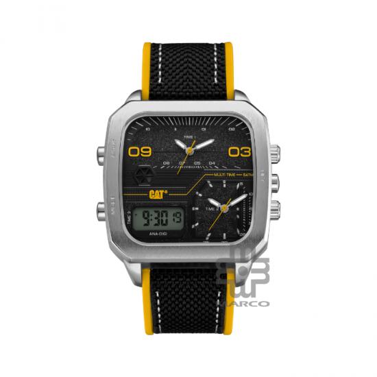 Caterpillar Retro D Multi | AS-149-21-137 | Black Yellow Nylon Strap | Ana-Digit Watch | 100M WR| 2Y Warranty Caterpillar Retro D Multi | AS-149-21-137 | Black Yellow Nylon Strap | Ana-Digit Watch | 100M WR| 2Y Warranty