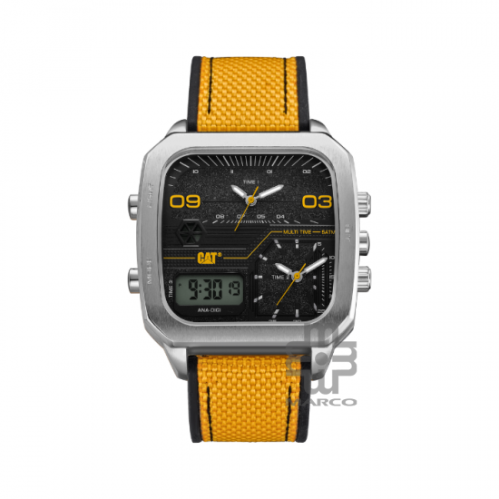 Caterpillar Retro D Multi | AS-149-27-137 | Yellow Black Nylon Strap | Ana-Digit Watch | 100M WR| 2Y Warranty
