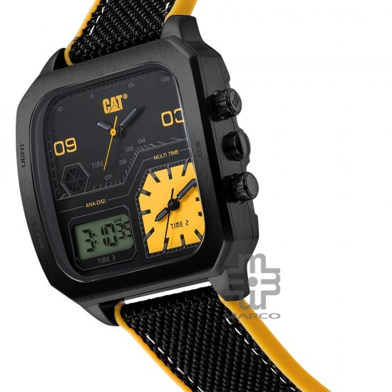 Caterpillar Retro D Multi | AS-169-21-177 | Black Yellow Nylon Strap | Ana-Digit Watch | 50M WR | 2Y Warranty