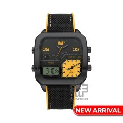 Caterpillar Retro D Multi | AS-169-21-177 | Black Yellow Nylon Strap | Ana-Digit Watch | 50M WR | 2Y Warranty