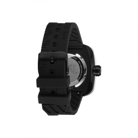 Caterpillar Auto Square | AT-168-21-131 | Black Silicone Strap | Automatic Watch | 100M WR| 2Y Warranty