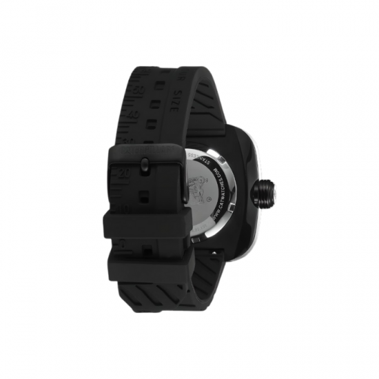 Caterpillar Auto Square | AT-168-21-231 | Black White Silicone Strap | Automatic Watch | 100M WR| 2Y Warranty