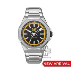 CAT HEXLINE AW-141-11-127 Silver Stainless Steel Band Analog Watch | 10 ATM | 42MM | 2Y Warranty
