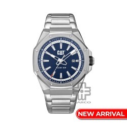 CAT HEXLINE AW-141-11-622 Silver Stainless Steel Band Analog Watch | 10 ATM | 42MM | 2Y Warranty