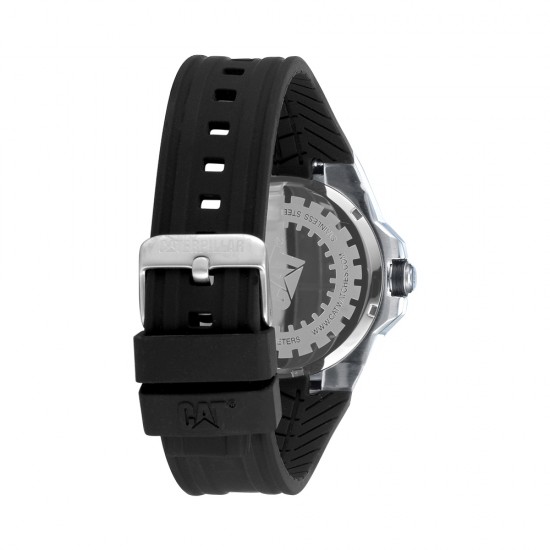 CAT HEXLINE AW-141-21-127 Black Silicone Band Analog Watch | 10 ATM | 42MM | 2Y Warranty