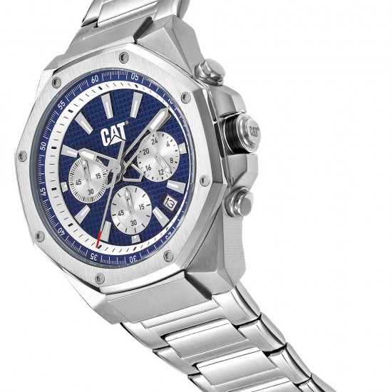 CAT HEXLINE Chrono AW-143-11-622 Stainless Steel Band Analog Watch | 10 ATM | 42MM | 2Y Warranty