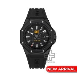 CAT HEXLINE AW-161-21-121 Black Silicone Band Analog Watch | 10 ATM | 42MM | 2Y Warranty