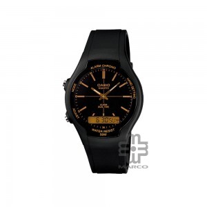 Casio General AW-90H-9EV Black Resin Band Unisex Youth Watch