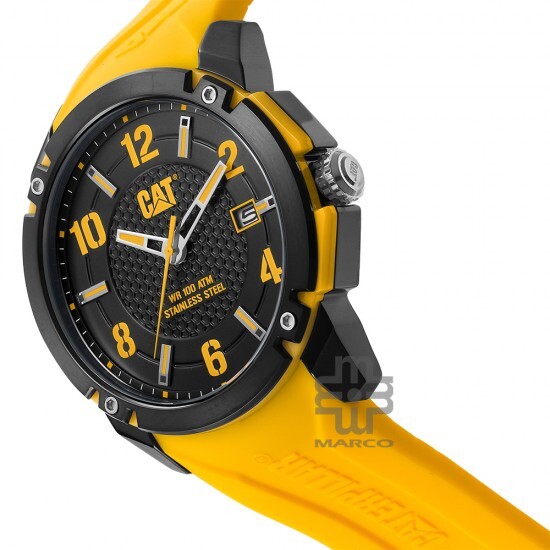 CAT ELITE AX-161-27-137 Yellow Silicone Band Analog Watch | 10 ATM | 46MM | 2Y Warranty
