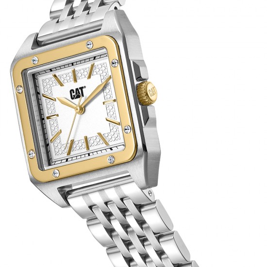 CAT SQUARE WOMENS B2-381-11-228 Stainless Steel Band Analog Watch | 5 ATM | 30MM | 2Y Warranty