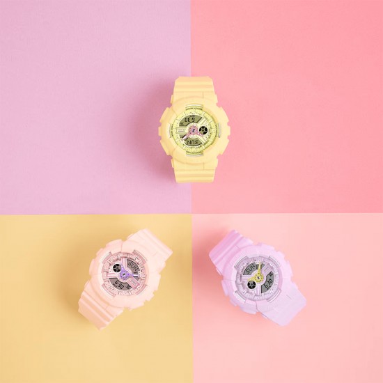 Casio Baby-G BA-110AH-9A Yellow Resin Band Women Sports Watch
