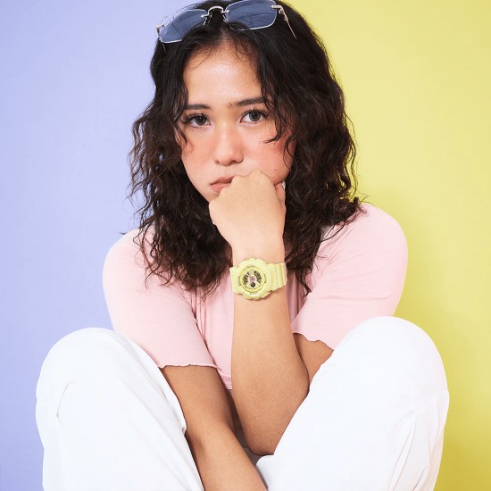 Casio Baby-G BA-110AH-9A Yellow Resin Band Women Sports Watch