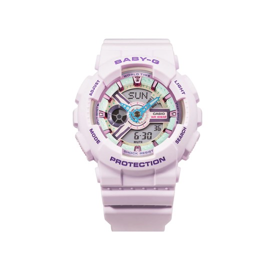 Casio Baby-G Metallic Dial Series BA-110XPM-6A Light Purple Resin Band Women Sports Watch