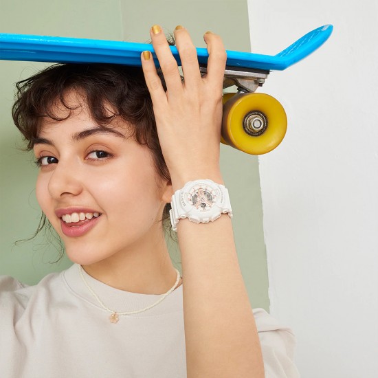 Casio Baby-G BA-110XRG-7A White Resin Band Women Sports Watch Casio Baby-G BA-110XRG-7A White Resin Band Women Sports Watch