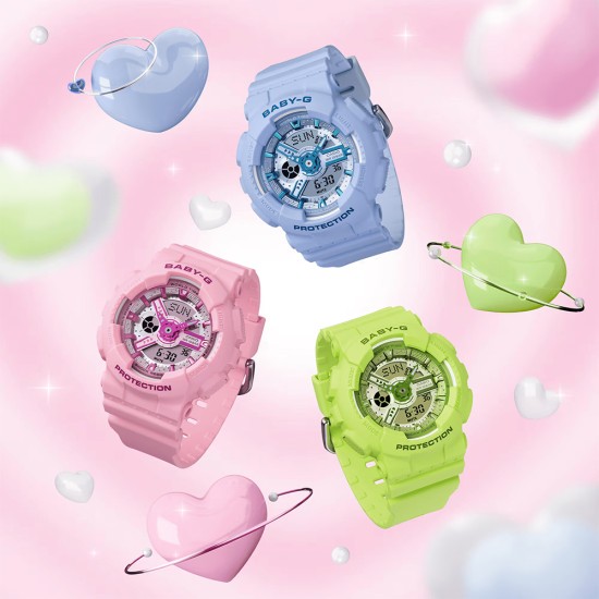 Casio Baby-G BA-110YK-2A Blue Resin Band Women Sports Watch Casio Baby-G BA-110YK-2A Blue Resin Band Women Sports Watch