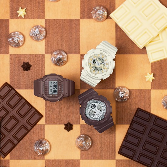 Casio Baby-G Sweets Collection Chocolate BA-130SW-5A Dark Brown Resin Band Women Sports Watch