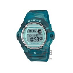 Casio Baby-G BG-169CM-2 Blue-Green Camouflage Resin Band Women Sport Watch