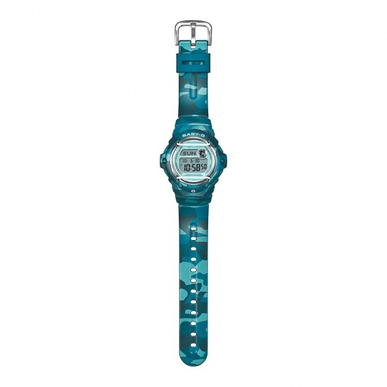 Casio Baby-G BG-169CM-2 Blue-Green Camouflage Resin Band Women Sport Watch