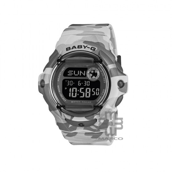 Casio Baby-G BG-169CMB-8 Grey Camouflage Resin Band Women Sport Watch