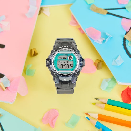 Casio Baby-G BG-169U-8B Grey Translucent Resin Band Women Sports Watch Casio Baby-G BG-169U-8B Grey Translucent Resin Band Women Sports Watch