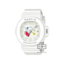 Casio Baby-G Playful Heart Series BGA-10-7A White Resin Band Women Sport Watch
