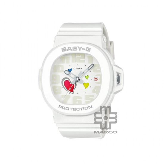 Casio Baby-G Playful Heart Series BGA-10-7A White Resin Band Women Sport Watch