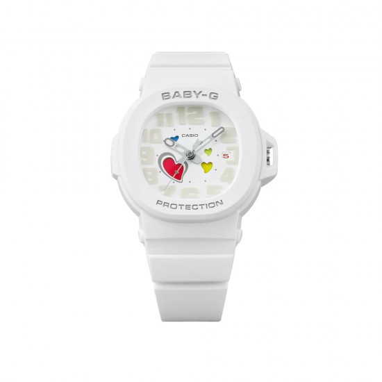 Casio Baby-G Playful Heart Series BGA-10-7A White Resin Band Women Sport Watch