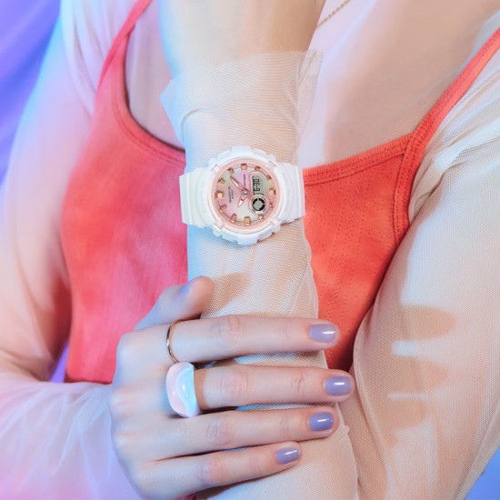 Casio Baby-G BGA-280TD-7A White Resin Band Women Sports Watch Casio Baby-G BGA-280TD-7A White Resin Band Women Sports Watch