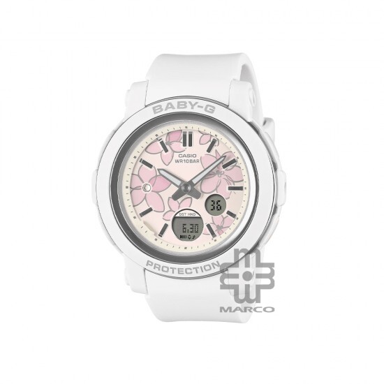 Casio Baby-G BGA-290FL-7A White Resin Band Women Sports Watch