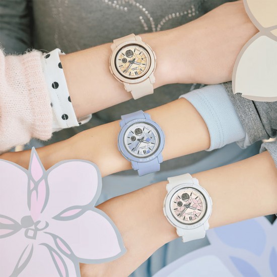 Casio Baby-G BGA-290FL-7A White Resin Band Women Sports Watch