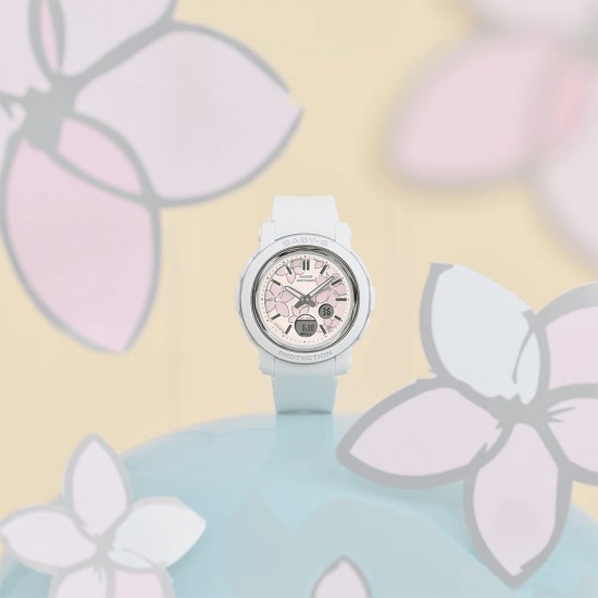 Casio Baby-G BGA-290FL-7A White Resin Band Women Sports Watch