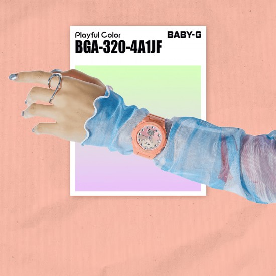 Casio Baby-G BGA-320-4A1 Orange Resin Band Women Sports Watch Casio Baby-G BGA-320-4A1 Orange Resin Band Women Sports Watch