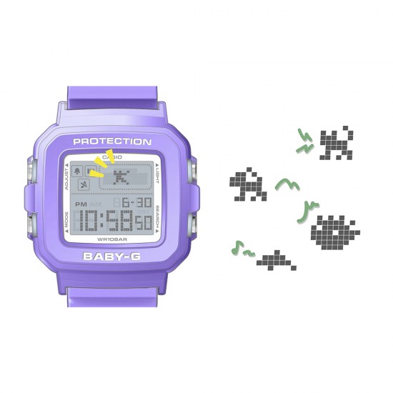 Casio Baby-G + PLUS Series BGD-10K-6 Purple Resin Band Women Sports Watch Casio Baby-G + PLUS Series BGD-10K-6 Purple Resin Band Women Sports Watch