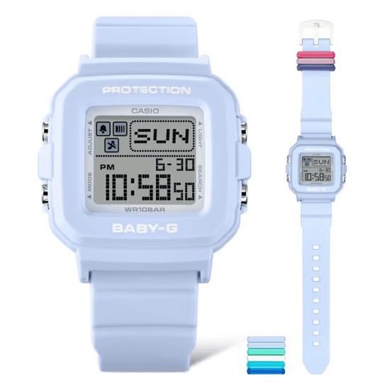 Casio Baby-G + PLUS Series BGD-10L-2 Light Blue Resin Band Women Sports Watch