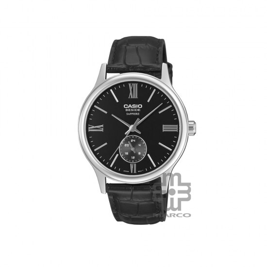 Casio Beside BMS-100L-1AV Black Leather Band Men Watch