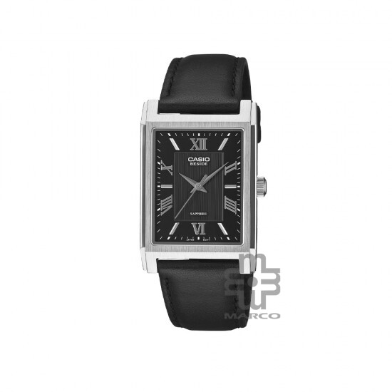 Casio Beside BMS-105L-1A Black Leather Band Men Watch